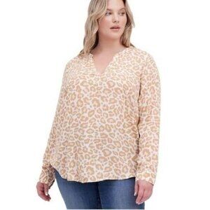 TORRID BLOUSE - GEORGETTE LEOPARD WHITE